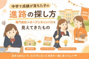 中学で成績が落ちた子の進路の探し方｜専門高校→オープンキャンパスで見えてきたもの