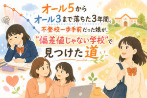 オール5からオール3まで落ちた3年間。不登校一歩手前だった娘が、”偏差値じゃない学校”で見つけた道